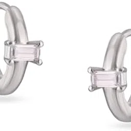 mia by tanishq Sleek Glimmer 93 KT Silver Earrings-picture-46