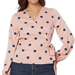 Printed Polyester V Neck Women's Top-image-73