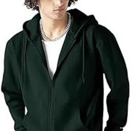 lazychunks Premium Men's Cotton Blend Fleece Full Zipper Hoodie Sweatshirt with Kangaroo Pocket|Trendy and Comfortable Sweatshirts for Men.-picture-11