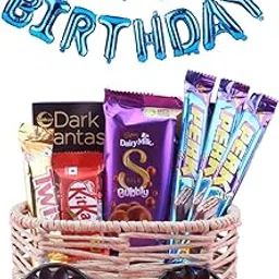 SFU E Com Waffer Chocolate And Crunchy Chocolate With Premiuim Silk Bubbly | Happy Birthday Foil Ballons Letters With Chocolate Gift Hamper | Birthda Chocolate Gift Combo | 1563-picture-23