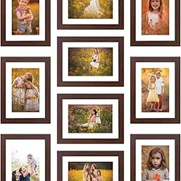 Amazon Brand - Solimo Collage Set of 10 Brown Photo Frames (6 X 8 Inch - 10) image 1