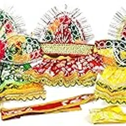 Real Craft Shree Jagannath,Balabhadra,Subhadra Wooden Idol Dress,Poshak,|Deity Dress, Murti Vastra (Medium 6 Inch), Idol-picture-24
