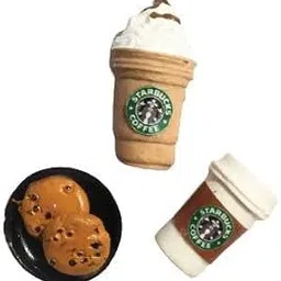 BRIKSHI Fridge Magnet Miniature Food 3D Fridge Magnet Best Souvenir Gift 100% Made in India (Star Bucks Coffe)-picture-13