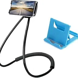 Lazy Neck Phone Tabletops Holder, Neck Hanging Mobile Cell Phone Stand, Multiple Function Bracket, Flexible Rotating Mounts Universal for All Smartphones with Free Ond Adjustable Mobile Stand-picture-11