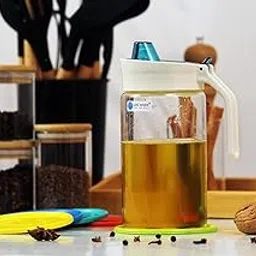LDG WARE Glass Oil Container Jug Precise Pouring Lid with Dust Free Cover Assorted Color (1-pcs)-picture-54