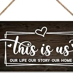 Rustic Wooden Door Hanging Wall Art This Is Us Sign Family Sign Home Farmhouse Decor Hanging For Home Coffee House Bar Decor 10" X 5"-picture-16