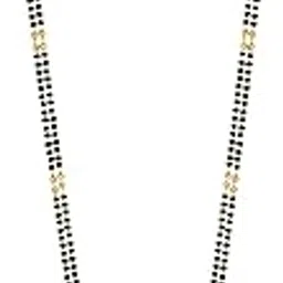 meenaz Temple South Indian Mangalsutra For Women Girls Ladies Wife Traditional 1 One Gram Gold Stylish Maharashtrian Long Chain Wati Mangal sutra Pendant Tanmaniya Black golden Nallapusalu Chains-picture-25