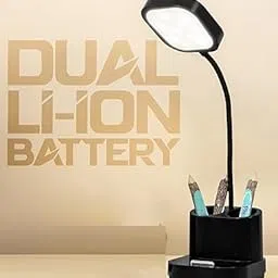 Star SAI Collection- Rechargeable LED Table Lamp with Flexible Gooseneck Design – Adjustable Brightness Desk Light for Study, Reading, Office & Bedroom – Eye Protection, Portable Night Lamp (Black)-picture-17