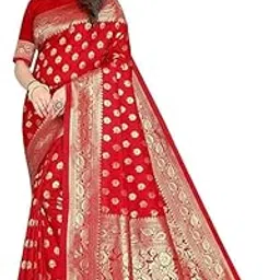 Pervas Women's Pure Banarasi Silk Saree Kanjivaram Style With Blouse Piece (Pari-S1)-picture-11