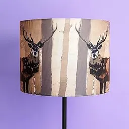 PineCraft International Antelope Lamp Shade Cylinder Shape Lampshade for Table Lamp & Floor Lamp 14 inch Printed Silk Fabric Light Shade for Living Room, Bedroom & Study Room-picture-25