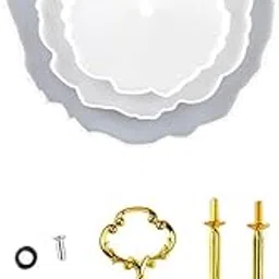 Fruit Plate Tray Resin Mold Flexible Silicone Epoxy Mold with Gold Stand Set-picture-59