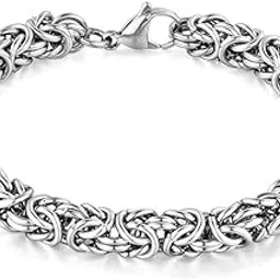 Bracelets for Men Boys brother boyfriend gents Fashion Silver Bracelet for Men Silver Stainless Steel Dual Curb Chain Bracelet Birthday Gift Anniversary Husband valentine gift rakhi bracelet-image-66
