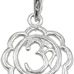 sahiba gems Pure Silver (Chandi) Designer ॐ Om Pendant Locket for Men and Women-picture-59