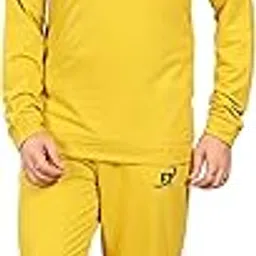FICON Men's Cotton Tracksuit, Red Long Sleeve Sweatshirt and Jogger Pants Set, Casual Athletic Wear (IN, Alpha, L, Regular, YELLOW1)-image-12