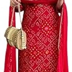 jalwaniya Women's Rayon Blend Straight Bandhej Printed Kurta with Pant & Dupatta-picture-53