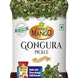 Three Mango Gongura Pickle (Achaar) | Rich In Flavour | No Added Colours | Natural And Authentic (300 Gram)-picture-29