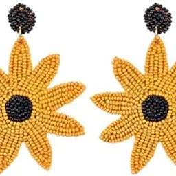 bamboology Handmade Beaded Sunflower Earrings-picture-22