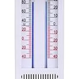 Plastic Analog & Digital Max-Min Thermometer with Wide Digital Display For Room | Wall Hanging Thermomrter with Hook & Long Life Battery | High Accuracy Thermometer (Pack Of 1) (White)-image-16