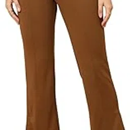 le bourgeois Women's High-Waisted Flared Trousers, Ankle Slit Design-picture-10