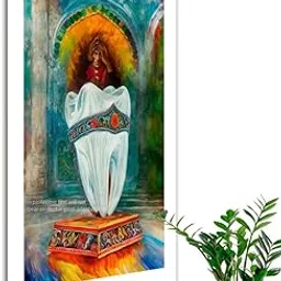 Tooth crown digital brush painring Dentist StatusRing Dental Clinic Poster without frame-picture-19