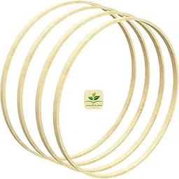 Zazza Home Decor- 4pcs.Macrame Bamboo Wood Craft Hoop Round Rings for Making Wedding Wreath Decor and Wall Hanging Craft. (12 INCH)-picture-21