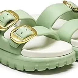 asian FEMINA-01 Chunky Slide Sandals for Women & Girls | Bold Buckle Design | Anti-Skid Sole | Ultra-Comfort Cushion | Trendy & Stylish Casual Wear-picture-52