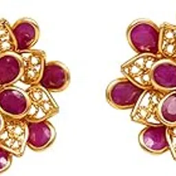 joyalukkas Ratna Collections 22k (916) Yellow Gold and Emerald Stud Earrings for Women-picture-29