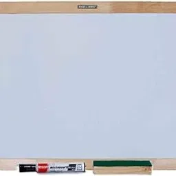 Roger & Moris Non Magnetic Rubber Wooden Framed White Board with Combo of Duster, Marker for Home, Office and School (Size: 3 feet x 2 feet)-picture-15