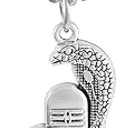 morir Brass Silver Plated Shivling Shivlingam with Snake Pendant Locket Temple Religious Jewellery For Men & Women-picture-45