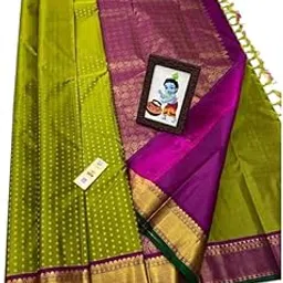 shree silk mills beautiful Kanchipuram silk sarees butta Rich pallu sarees With Contrast Blouse-picture-21