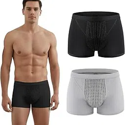 fierre shann Men's Magnetic Boxer Briefs | Leakproof 4-Way Stretch Underwear with Breathable Fabric and Secure Fit (Random Colors)-picture-11