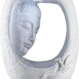 Holiness Craft Oval Face Shower Buddha Water Fountain for Living Room Home Decor Garden Patio Deck Porch - Yard Art Decoration Gift Gifting with LED Lights Water Pump-image-81