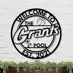 Custom Pool Sign, Personalized Family Pool Sign, Custom Swimming Pool Sign, Custom Pool Metal Sign, Pool Oasis Sign, Beach Ball Pool Sign-picture-54