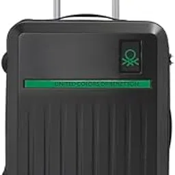 united colors of benetton Polyester Cobalt Unisex Hard Double Spinner Luggage - Black, 55Cm Cabin Trolley Bag with 8 Wheel,Small-picture-47