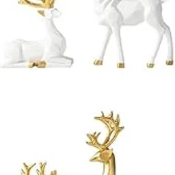 bnf® 2 Pairs Resin Deer Figurine Statue Home Living Room Decor Crafts Sculpture | Figurines-picture-14