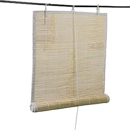 GoKoo Bamboo Roll Up Blind Chick Window Curtain/Protective Screens for Balcony/Windows/Outdoors/Door/Kitchen/Home Pack of 1. (3 x 5) image 1