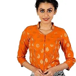 jalpaibon Women's Designer Readymade Stylish Elbow Length Blouse-picture-14