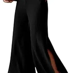 greciilooks Women’s High Waist Wide Leg Pants with Side Slit | Casual Summer Palazzo Pants | Stylish Trousers for Women | Travel Beach Wear Loose Fit Straight Pants | Flared Fusion Palazzos-picture-21