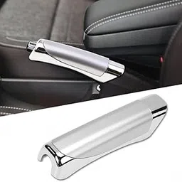 CARIZO ABS Electroplated Silver Car Handbrake Grip with Compact & Anti-Slip Design Compatible with Hyundai Creta (2024) Facelift-picture-10