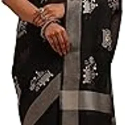 soch Womens Chanderi Warli Print Saree With Thread Work-picture-18