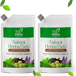 Palika Herbal Henna Paste Pre-Soaked in Black Tea and Herbs For Hair, Instant Mehendi for Hair, Natural Rajasthani Henna Hair Colour, Ready to Use, Rich Brown Shade, 200g Each (Pack of 2)-image-83
