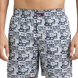 US57 Men's Super Combed Mercerized Cotton Woven Printed Boxer Shorts with Side Pocket (Prints May Vary)-image-97