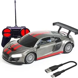 Wembley Remote Control Car High Speed Mini 1:24 Scale Type-C USB Rechargeable Racing RC Cars for Kids Grey Red-image-39
