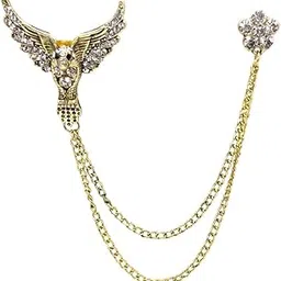 fure Double Chain Phoenix Brooch (Antic Golden) for Men-picture-51
