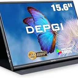 DEPGI Portable Monitor 15.6 Inch FHD 1080P HDMI USB-C, HDMI Computer Display QLED External Monitor 95% NTSC for Laptop PC MAC Phone PS4 Xbox Switch, Built-in Speaker with Protective Case-picture-34