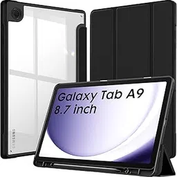 Robustrion Cover for Samsung Galaxy Tab A9 Cover Case 8.7 inch, Hybrid Shell Cover Case for Samsung Galaxy Tab A9 Tablet Cover [SM-X110/X115/X117] with Transparent Back - Black-picture-14