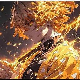Zentora Zenitsu Agatsuma Anime Mouse Pad – 9x7.5 Inch Waterproof Desk Mat | Non-Slip Rubber Base, Stitched Edges | Ideal for Gaming, Laptop, PC, Office & Work-from-Home Setup image 1