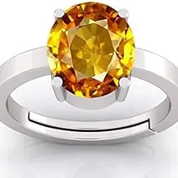 9.25 Ratti Yellow Sapphire Original Stone Adjustable Ring For Men And Women With Lab Certified B11-picture-26