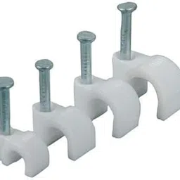 Unitech Rgk's Wire Fastener Circle Cable Clips with Metal Nail (10 MM (Set of 200 Pieces)) image 1