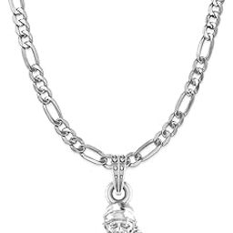 akshat sapphire Sterling Silver (Silver with 92.5% purity) God Shree Sai Baba chain Pendant (Pendant with Figaro Chain-22 inches) for Men & Women Pure Sterling Silver Lord Sai Baba chain Locket For Good Wealth & Health-picture-25